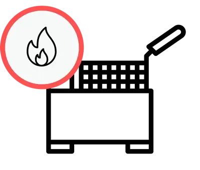 Повышенная температура внутри фритюра